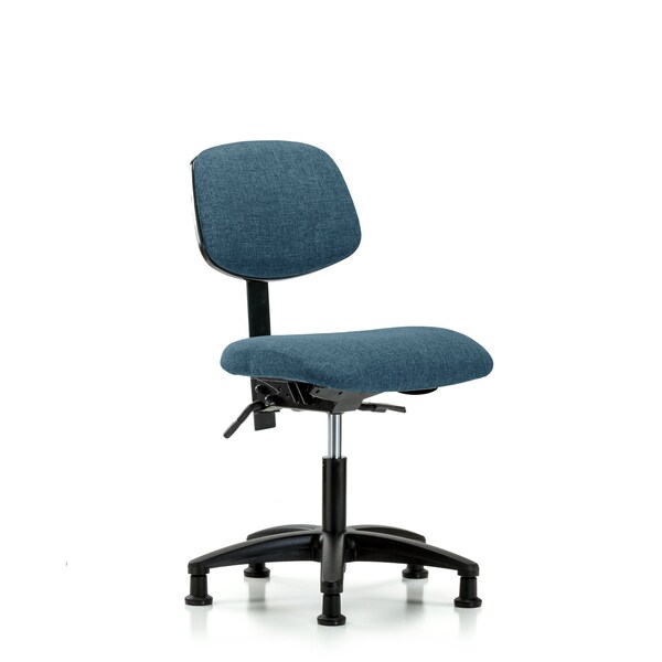 Desk Chair Desk Chair, Fabric, Glides, Blu, No Arms, 19" to 24" Height, Fabric, Blue