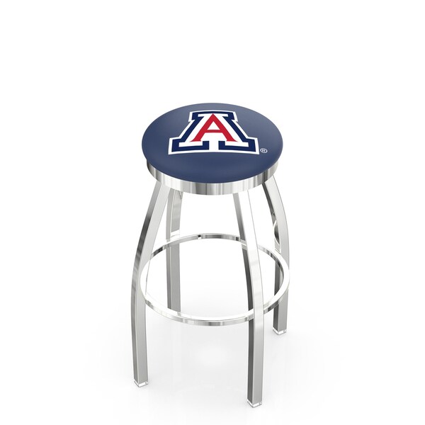 25" Chrome Arizona Swivel Bar Stool, Accent Ring