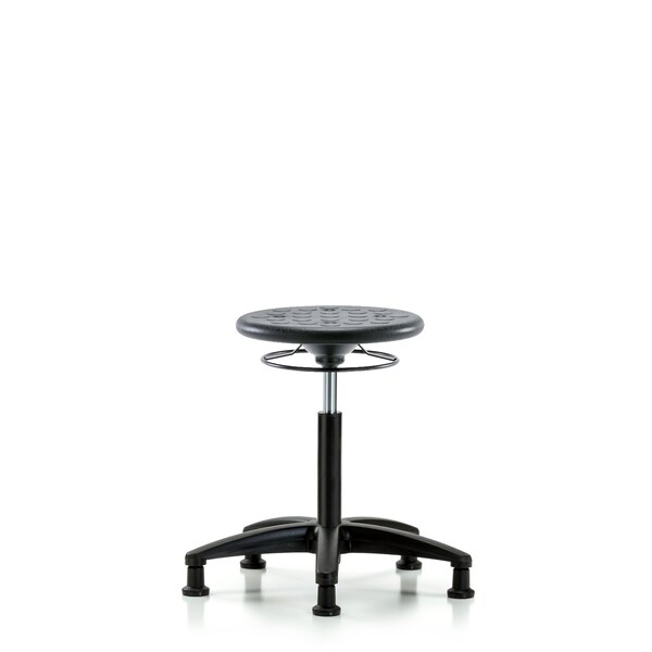 Huron Poly Stool, Med Bench, Glides, Black