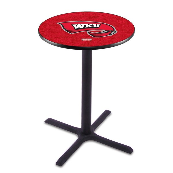 42" Blk Wrinkle Western Kentucky Pub Table, 36" dia. Top