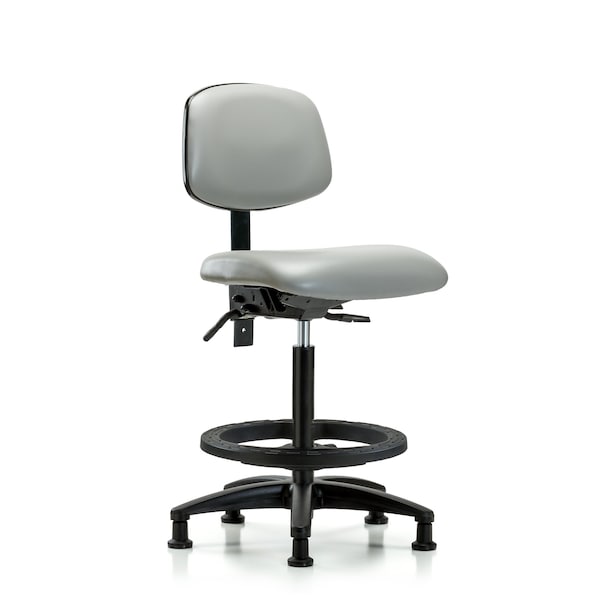 High Bench Chair Desk Chair, Fabric, Tilt Casters, Bur, No Arms, 26" to 35" Height, Fabric, Dove