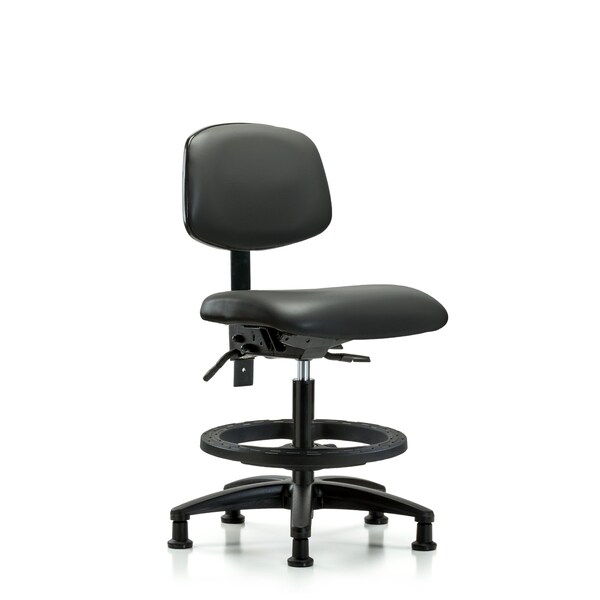 Vinyl Chair, Med Bench, Foot Ring, Glides, Carbon