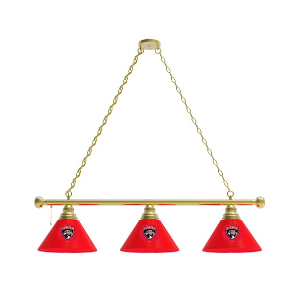 Florida Panthers 3 Shade Billiard Light, Brass Fixture