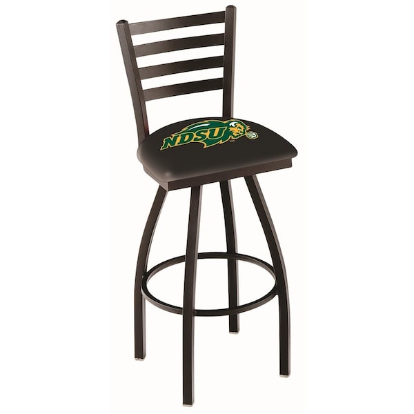 25" Blk Wrinkle North Dakota State Swivel Bar Stool, Ladder Back