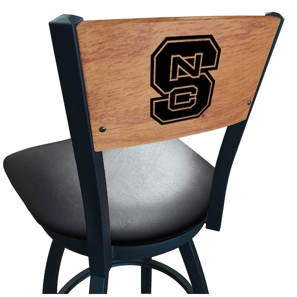 25" Blk Wrinkle North Carolina State Swivel Bar Stool, Engraved Back
