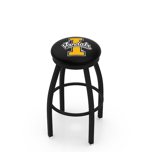 25" Blk Wrinkle Idaho Swivel Bar Stool, Accent Ring
