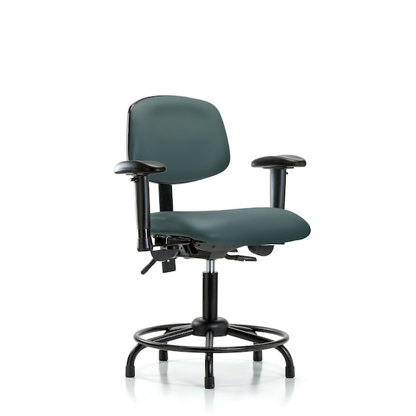 Desk Chair Desk Chair, Vinyl, Chr Tilt Casters, Bord, Adjustable Arms, 18" to 23" Height, Vinyl
