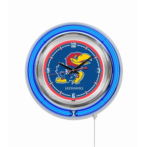 University of Kansas Double Neon 15" Clock