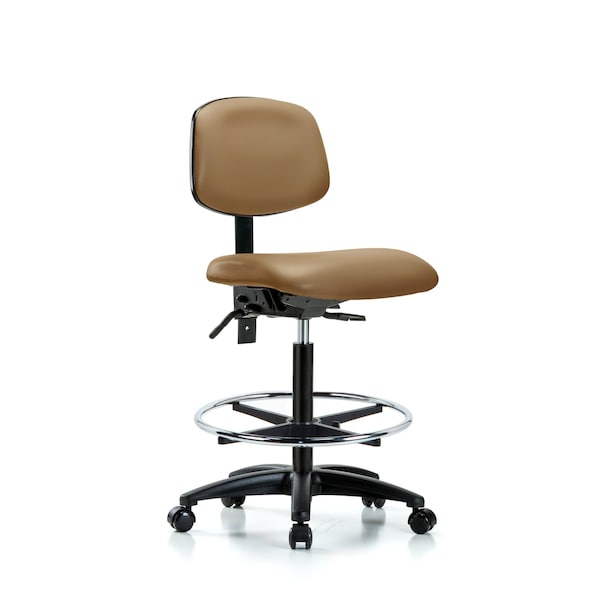 Chair, Fabric, Hi Bench, BF Glides, Nav, No Arms, 26" to 35" Height, Taupe
