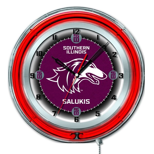 Southern Illinois University Double Neon 19" Clock