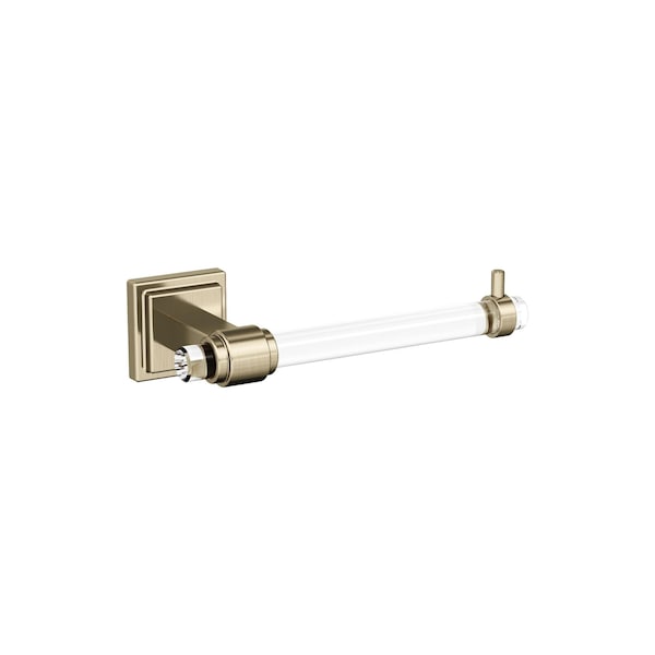 Glacio Clear/Golden Champagne Contemporary Single Post Toilet Paper Holder