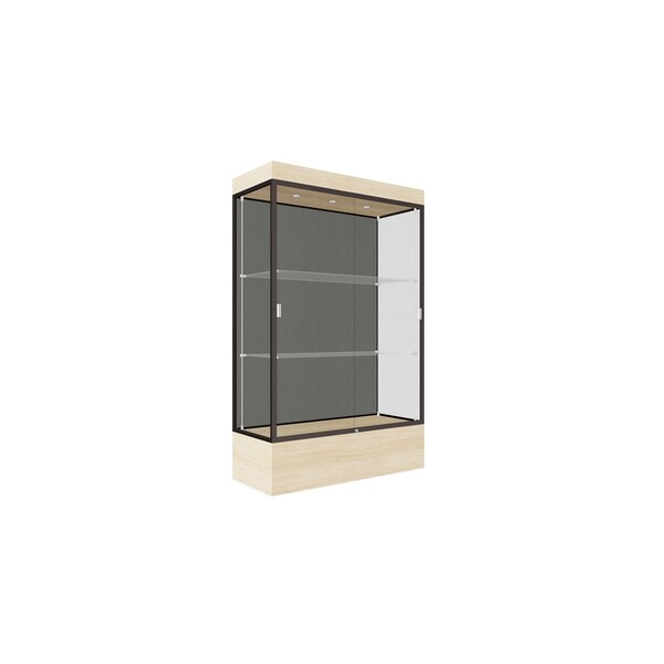 Lighted Floor Display Case 48x76x20, 12" Base, Bronze