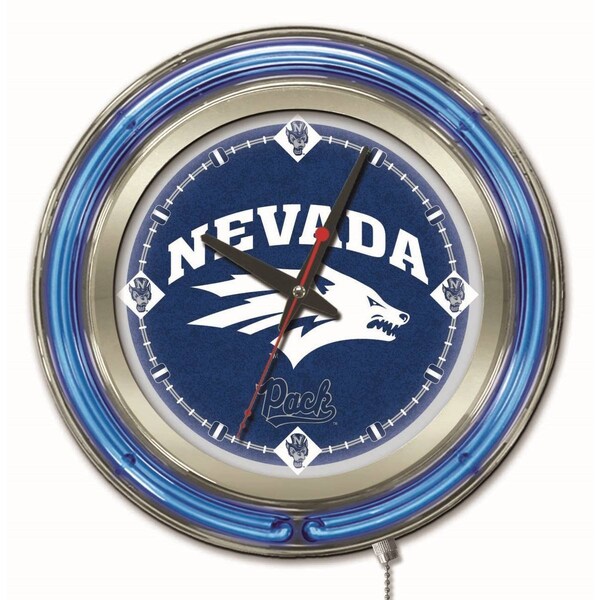 University of Nevada Double Neon 15" Clock