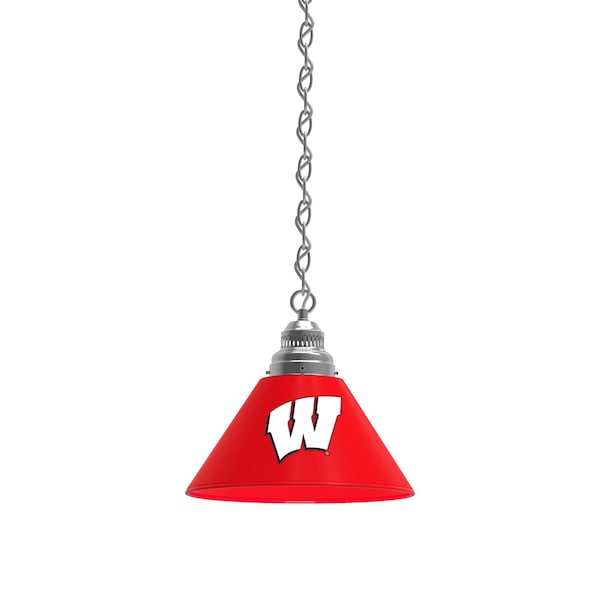 Wisconsin "W" Pendant Light, Chrome Fixture