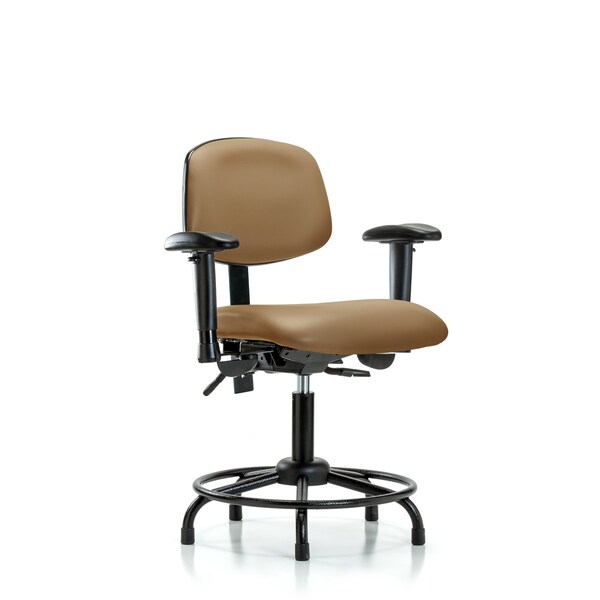 Desk Chair Desk Chair, Vinyl, Chr Tilt Casters, 8505, Adjustable Arms, 18" to 23" Height, Vinyl, Taupe