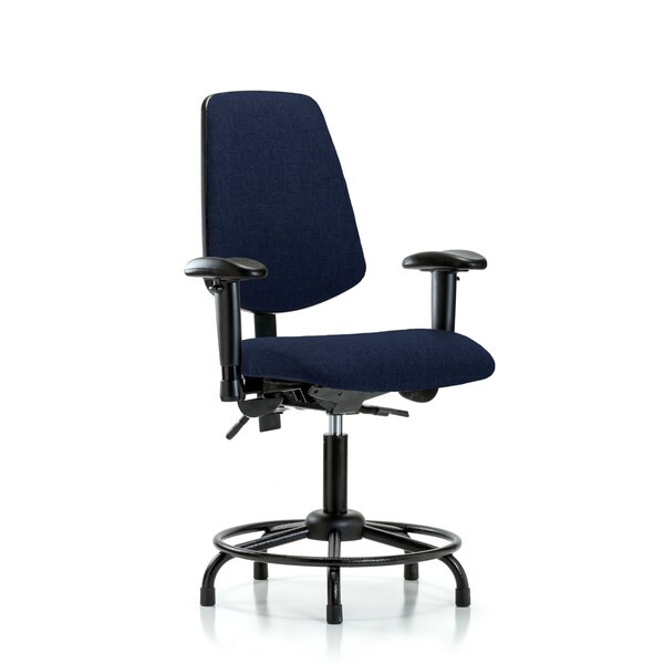 Desk Chair Fab Desk Chair, Med, Bk, RT, AA, Glds, Navy, Adjustable Arms, 19" to 24" Height, Fabric