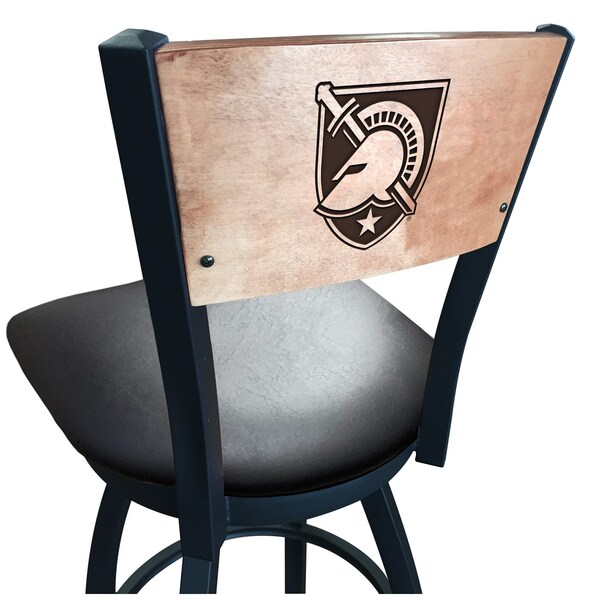 25" Blk Wrnkl US Military Academy ARMY Swivel Bar Stool, Engraved Back
