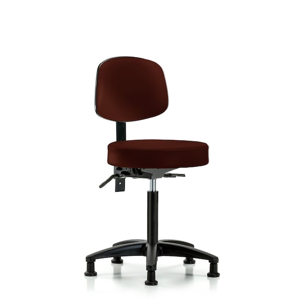 Bench Stool, Med, Vin, Bk, Tilt, Glides, Burg