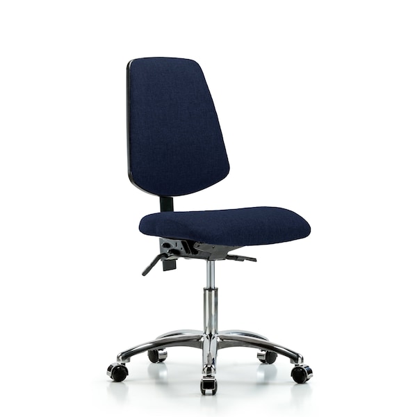 Desk Chair Fab Desk Chair, Med, Bk, Cast Navy, No Arms, 19" to 24" Height, Fabric, Dark Blue