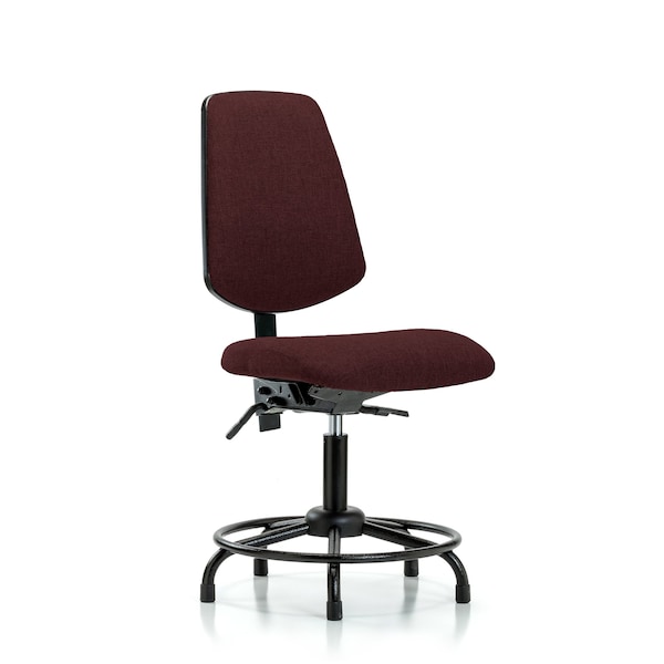 Desk Chair Fab Desk Chair, Med, Bk, RT, Glides, Bur, No Arms, 19" to 24" Height, Fabric, Burgundy