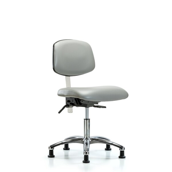Clean Room Chair Desk Chair, Vin, Chrm, Tilt Glds, Dov, CL100, No Arms, 18" to 23" Height, Vinyl, Dove