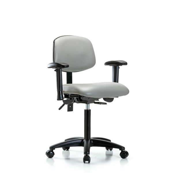 Chair, Vinyl, Med Bench, AA Casters, Dov, 6-Way Adjustable, 22" to 29" Height, Dove