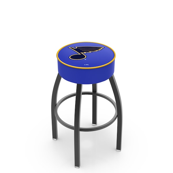 25" 4" St Louis Blues Cushion Seat, Blk Wrinkle Base Swivel Bar Stool
