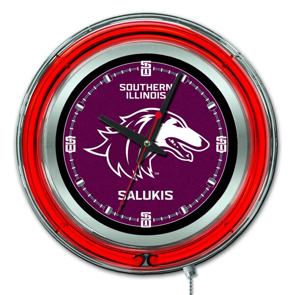 Southern Illinois University Double Neon 15" Clock