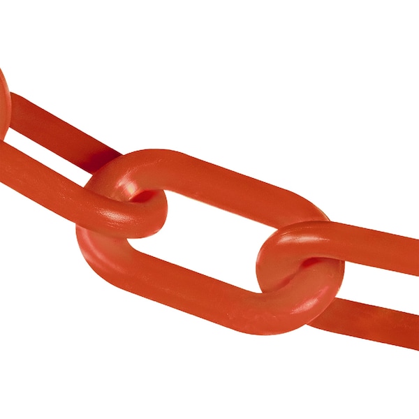 4" x 25' Traffic Orange Plastic Safety Chain