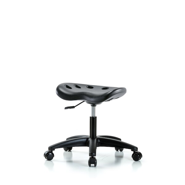 Poly Tractor Stool, Desk, Casters, Black