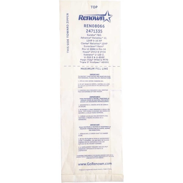 Vacuum Bag for Eureka F&G.Equivalent to 52320A, 3PK