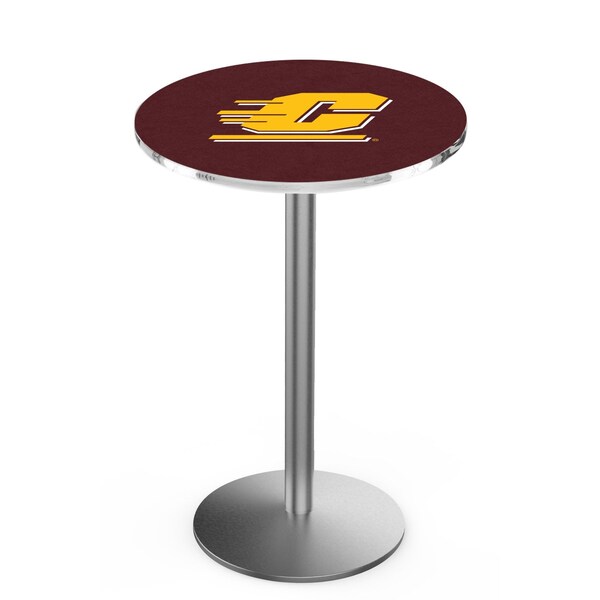 42" Stainless Steel Central Michigan Pub Table, 36" dia. Top