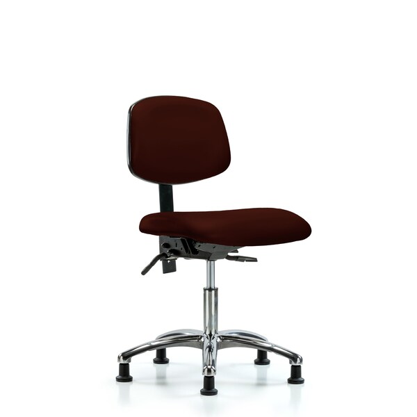 Desk Chair Desk Chair, Vinyl, Chrome Tilt Glides, Burg, No Arms, 18" to 23" Height, Vinyl, Burgundy