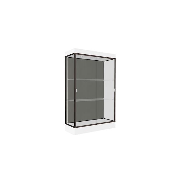 Lighted Floor Display Case 48x76x20, 6" Base, Bronze