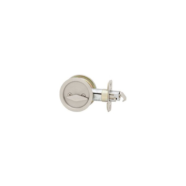 Round Privacy Pocket Door Lock Satin Nickel Finish