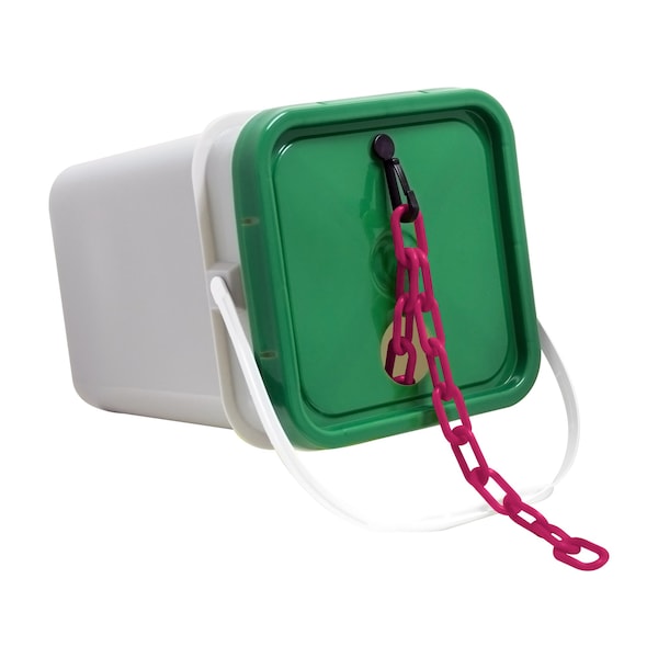 1" x 350' Safety Pink Plastic Safety Chain - Pail