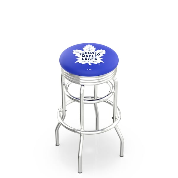 25" Chrome 2-Ring Toronto Maple Leafs Swivel Bar Stool, Accent Ring