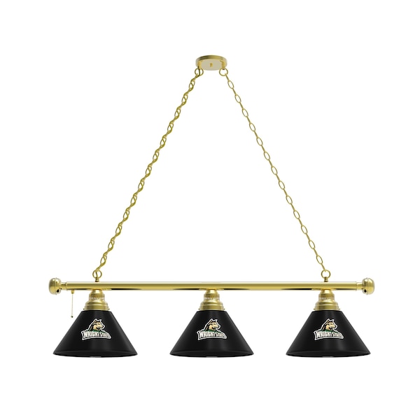 Wright State 3 Shade Billiard Light, Brass Fixture