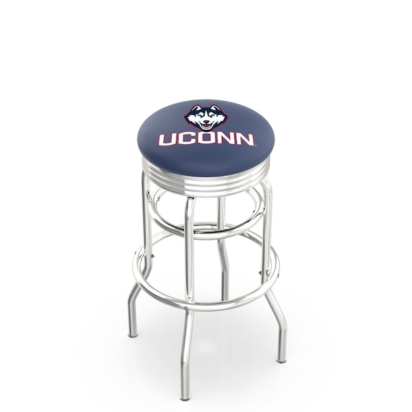 25" Chrome 2-Ring Connecticut Swivel Bar Stool, Accent Ring