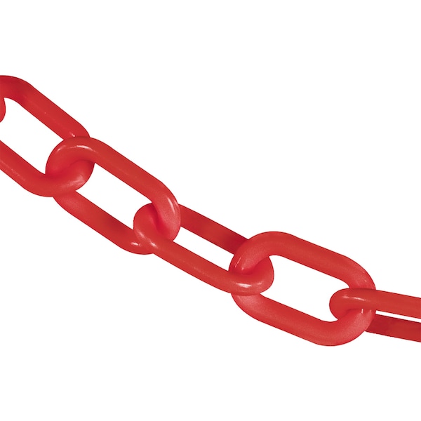 2" x 200' Red Heavy Duty Plastic Safety Chain