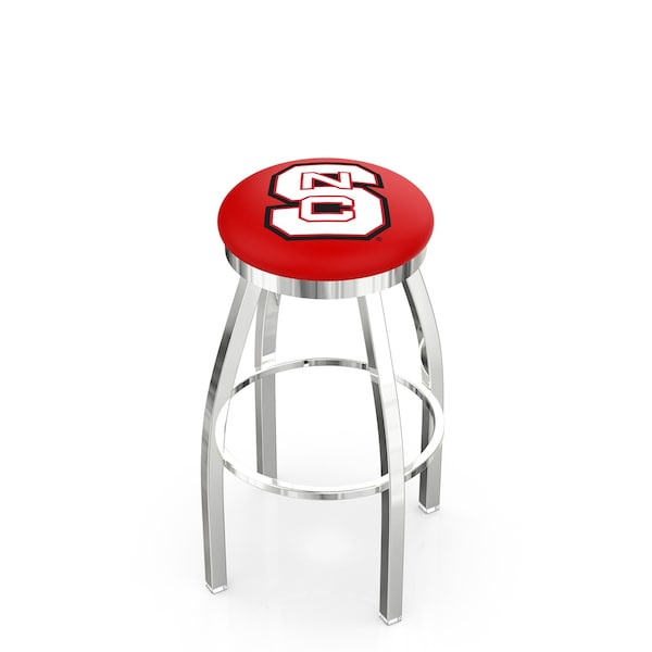 25" Chrome North Carolina State Swivel Bar Stool, Accent Ring