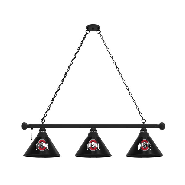 Ohio State 3 Shade Billiard Light, Black Fixture
