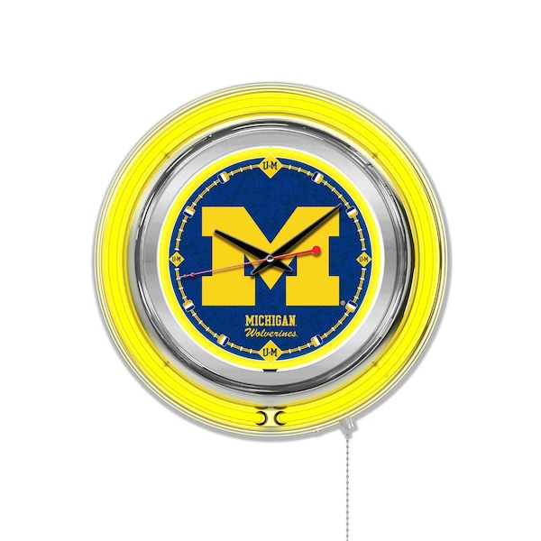 University of Michigan Double Neon 15" Clock