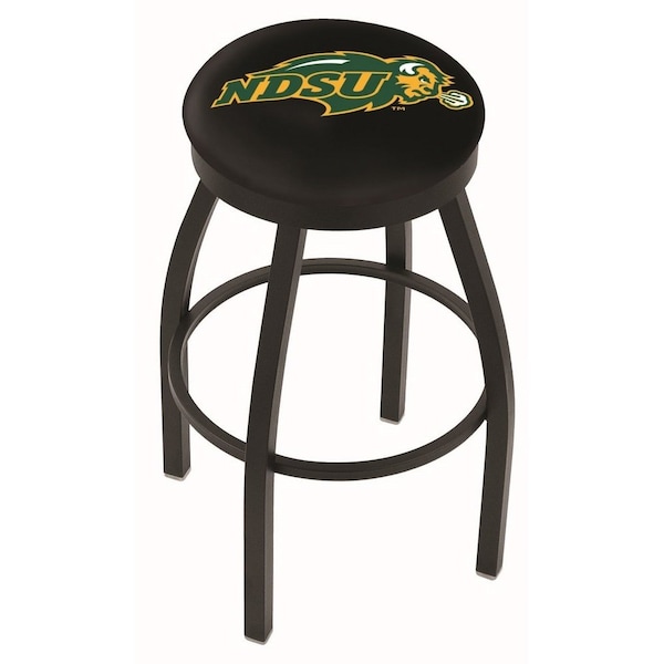 25" Blk Wrinkle North Dakota State Swivel Bar Stool, Accent Ring