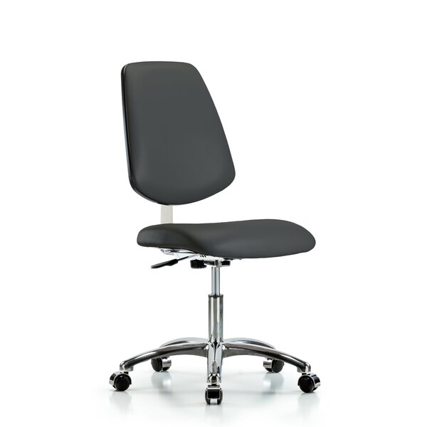 Clean Room Chair 18" to 23" Height, Vinyl, Charcoal