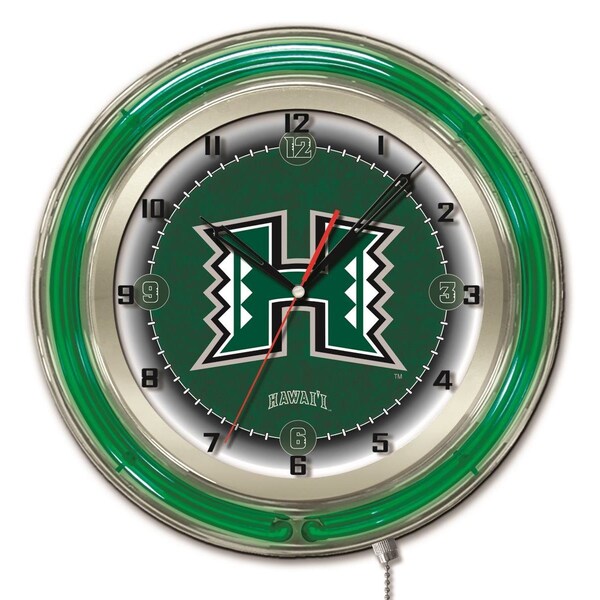 University of Hawaii Double Neon 19" Clock