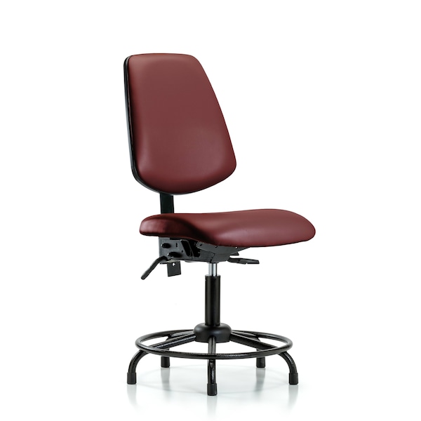 Vinyl Chair, Desk, Round Tube Base, Med Back, Glides, Borscht
