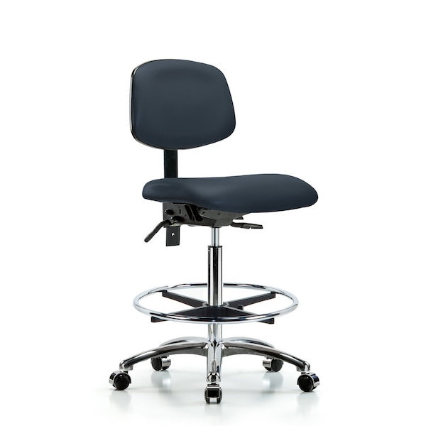 Chair, Vin, Hi Bench, Chr Tilt CF Cast, Nav, No Arms, 26" to 35-1/2" Height, Imperial Blue