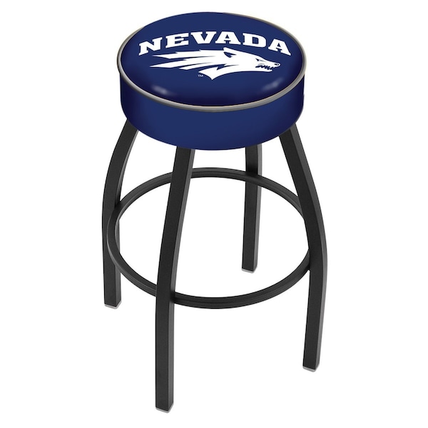 25" 4" Nevada Cushion Seat, Blk Wrinkle Base Swivel Bar Stool