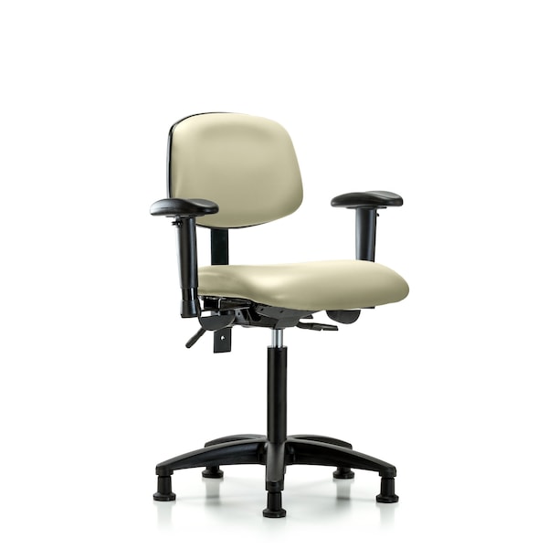 Chair, Vinyl, Med Bench, Tilt AA Glides, Wht, 6-Way Adjustable, 22" to 29" Height, Adobe White